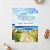 ビーチ悔やみや弔慰葬式サンキュー ノートカード (正面/裏面インサイチュ)