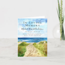 ビーチ愛の記憶の葬儀悔やみや弔慰 サンキューカード