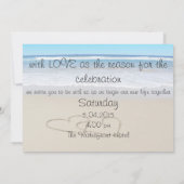 ビーチ愛ハートの結婚式招待状 招待状 (裏面)