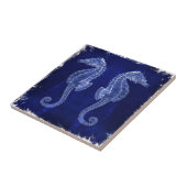 ビーチ愛好家の沿岸海ブルーシーホース タイル (側面)