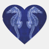 ビーチ愛好家の沿岸海ブルーシーホース ハートシール (正面)