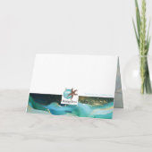 ビーチ愛好家ハート写真テンプレートクリスマスカード シーズンカード (裏面)