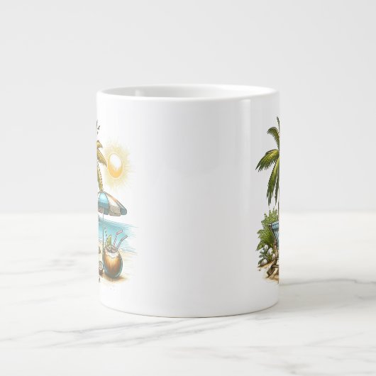 ビーチ愛好家 ジャンボコーヒーマグカップ (正面)