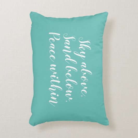 ビーチ感動的ターコイズスクリプトアクセント枕 アクセントクッション (正面(垂直))