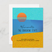 ビーチ我々サンシャイン州新しいアドレスに移動 案内ポストカード (正面/裏面)