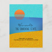ビーチ我々サンシャイン州新しいアドレスに移動 案内ポストカード (正面)