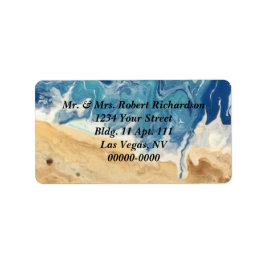 ビーチ抽象芸術アドレスの大きいラベル（5行） ラベル