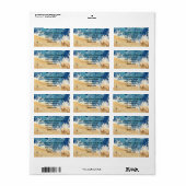 ビーチ抽象芸術アドレスの大きいラベル（5行） ラベル (フルシート)