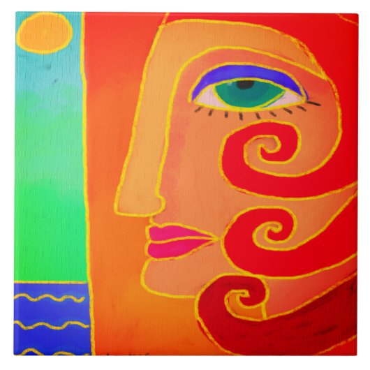 ビーチ抽象芸術アートへ タイル (正面)