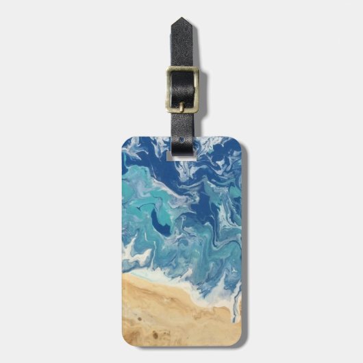 ビーチ抽象芸術パーソナライズされたラゲッジタグ ラゲッジタグ (正面縦)