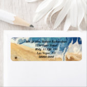 ビーチ抽象芸術差出人住所ラベル-5行 ラベル (インサイチュ)