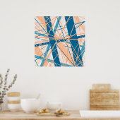 ビーチ抽象芸術幾何ストライプポスター ポスター (キッチン)