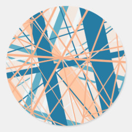 ビーチ抽象芸術幾何学的サマーステッカー ラウンドシール