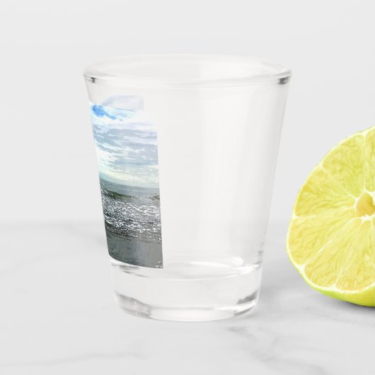 ビーチ抽象芸術芸術的航海のギフトの好意 ショットグラス (右)