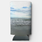 ビーチ抽象芸術芸術的航海のギフトの好意 スリム缶クーラー (裏面)