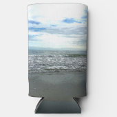 ビーチ抽象芸術芸術的航海のギフトの好意 スリム缶クーラー (正面)