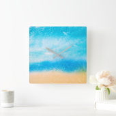 'ビーチ'抽象芸術 スクエア壁時計 (ホーム)