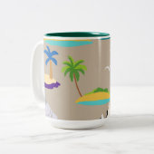 ビーチ抽象芸術 ツートーンマグカップ (正面左)