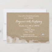 ビーチ招待されましたタイポグラフィパーティの招待状 招待状 (裏面)