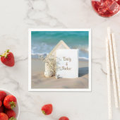 ビーチ招待状魚介砂 スタンダードカクテルナプキン (インサイチュ)