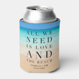 ビーチ挙式の引き出物:愛こそはすべて 缶クーラー
