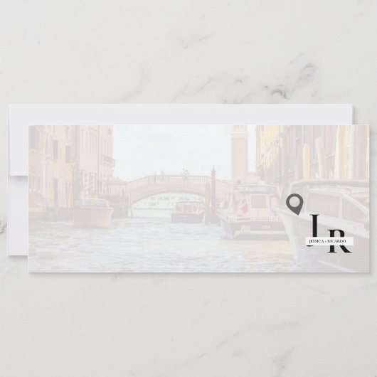 ビーチ搭乗券ウェディング日付チケットを保存 招待状 (裏面)