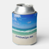 ビーチ撮影波の青い空 缶クーラー (缶正面)