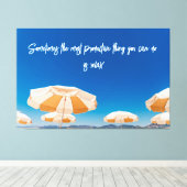 ビーチ撮影用デコールと旅行引用文 キャンバスプリント (インサイチュ (ウッドフロア))