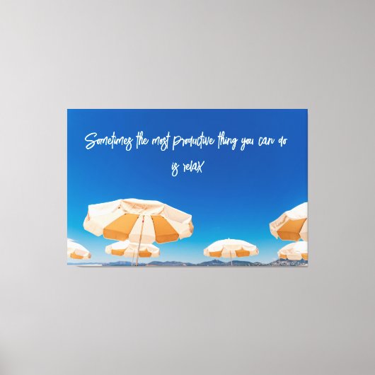 ビーチ撮影用デコールと旅行引用文 キャンバスプリント (正面)