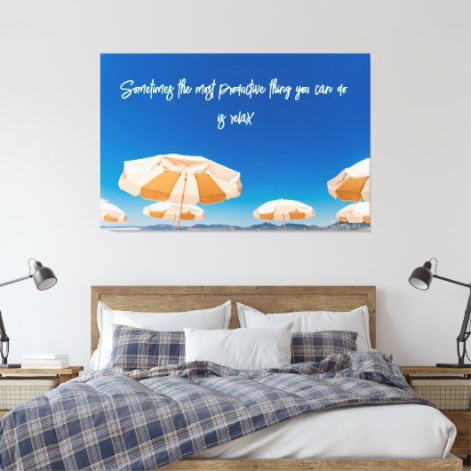 ビーチ撮影用デコールと旅行引用文 キャンバスプリント (インサイチュ (寝室))