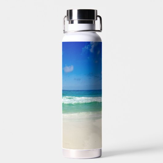 ビーチ撮影青海波パーソナライズされた ウォーターボトル (背面)