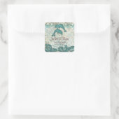 ビーチ救デート結婚式用シールイルカ スクエアシール (バッグ)