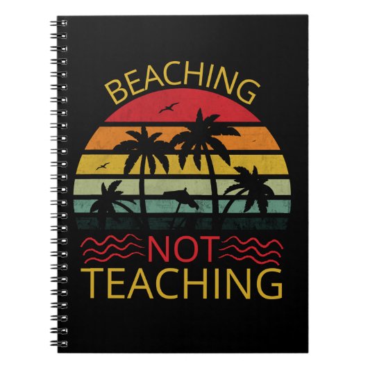 ビーチ教えの先生-ビーチおもしろい ノートブック (正面)