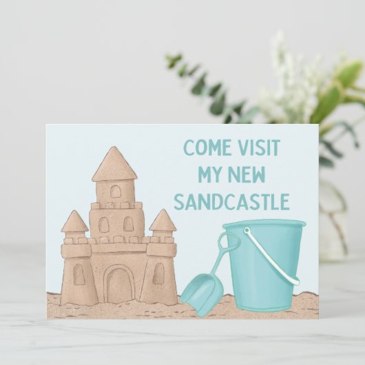 ビーチ新しいサンドキャッスル新しいアドレスの移動 案内状 (スタンド正面)
