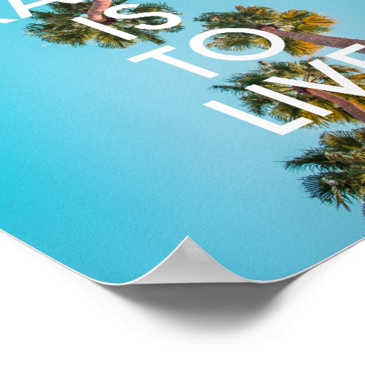 ビーチ旅行はライブ引用文 ポスター (角)