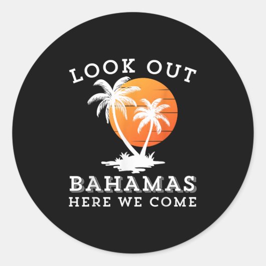 ビーチ旅行グループマッチング春休み夏 ラウンドシール (正面)