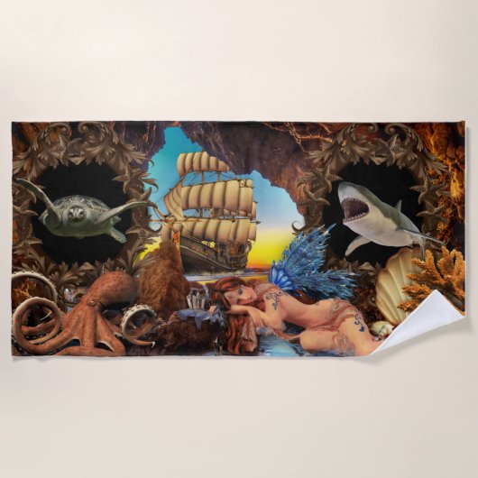 ビーチ旅行 ビーチタオル (正面)