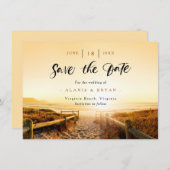 ビーチ日の入り日カードを保存 招待状 (正面/裏面)