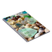 ビーチ日を必要として下さい! ノートの螺線形の海ガラスの瑪瑙 ノートブック (右側)