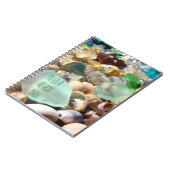 ビーチ日を必要として下さい! ノートの螺線形の海ガラスの瑪瑙 ノートブック (左側)