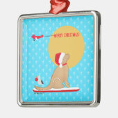 ビーチ日ゴールデンクリスマスアクアオーナメント メタルオーナメント (左)