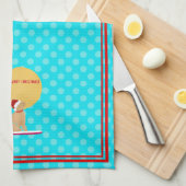 ビーチ日ゴールデンクリスマスアクアキッチンタオル キッチンタオル (四つ折り)