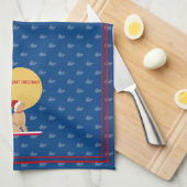 ビーチ日ゴールデンクリスマスクジラのキッチンタオル キッチンタオル (四つ折り)