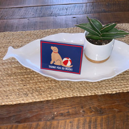 ビーチ日ゴールデンレトリエバードッグサンキューカード サンキューカード