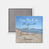 ビーチ日付の保存 マグネット (正面/裏面)