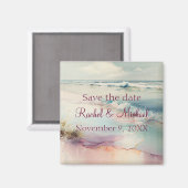 ビーチ日付の保存 マグネット (正面/裏面)