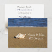 ビーチ日付の保存 案内ポストカード (正面/裏面)