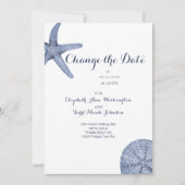 ビーチ日付の変更Waterカラーカード 招待状 (正面)