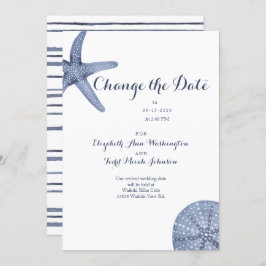 ビーチ日付の変更Waterカラーカード 招待状