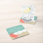 ビーチ日付カニ砂の海波を保存 ペーパーコースター (インサイチュ)